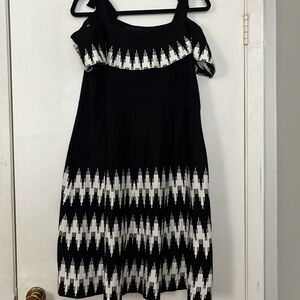 Lane Bryant Black and White Patterned Women's Dress